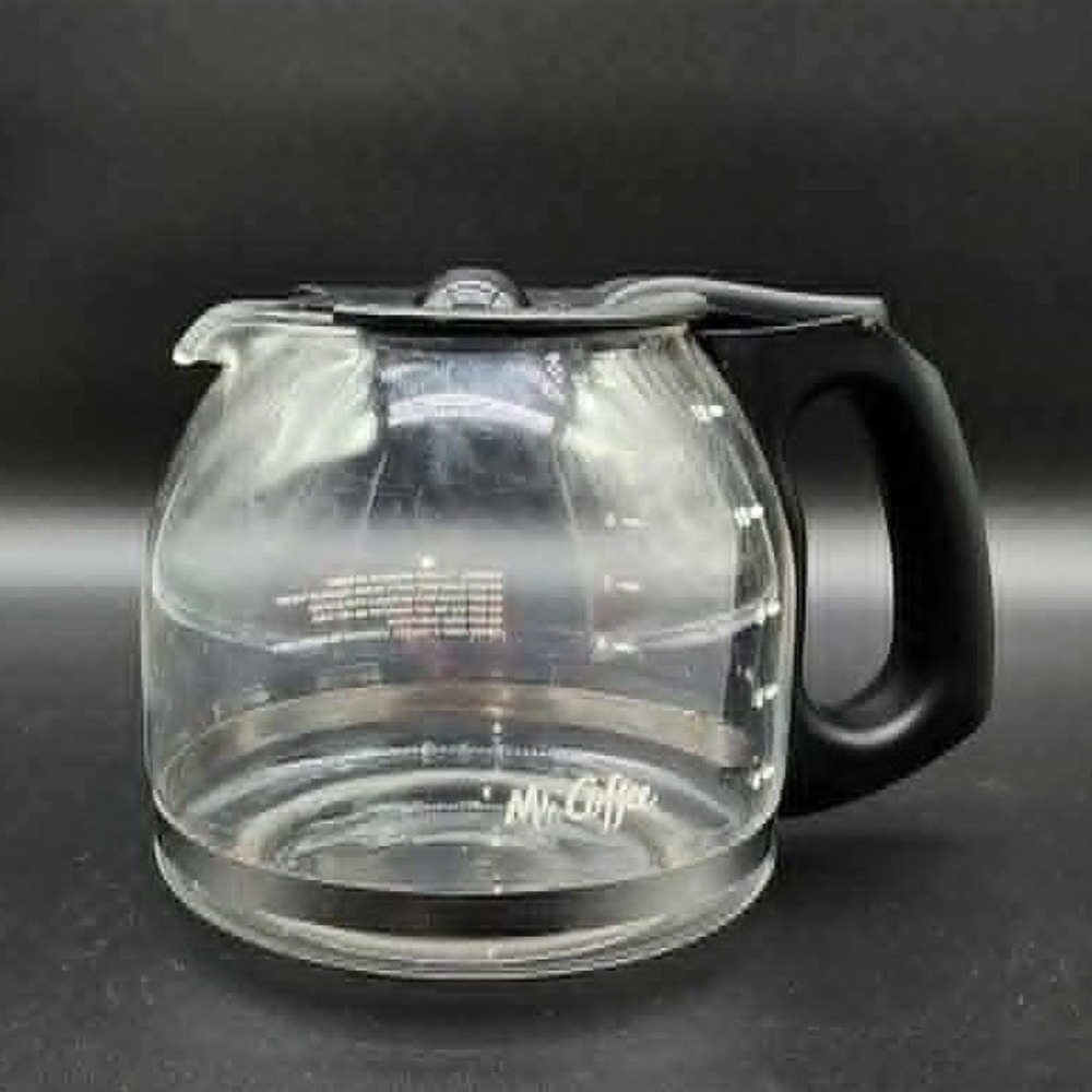 Mr. Coffee Replacement‎ Carafe 12 Cup Clear Black Glass Decanter Pot 6in